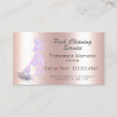 Posh Cleaning Service Roze Metallic & Iridescent Visitekaartje (Voorkant)