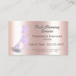 Posh Cleaning Service Roze Metallic & Iridescent Visitekaartje