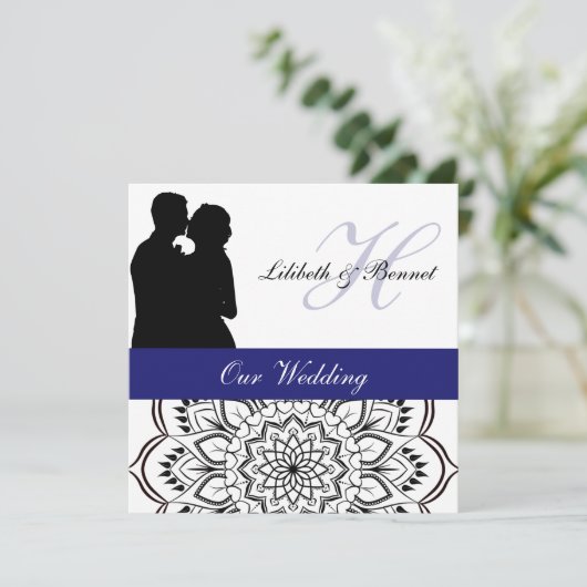 Posh Couple Wedding Invitation Kaart (Staand voorkant)