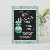 Posh Decoratieve Blauwgroen Kerst Kaart (Staand voorkant)