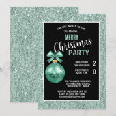 Posh Decoratieve Blauwgroen Kerst Kaart (Voorkant / Achterkant)