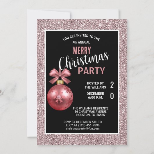 Posh decoratieve rode kerst kaart (Voorkant)