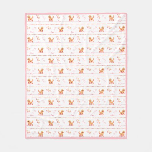 Posh Doodle Dog Love Fleece Deken (Voorkant)