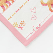 Posh Doodle Dog Love Fleece Deken (Hoek)