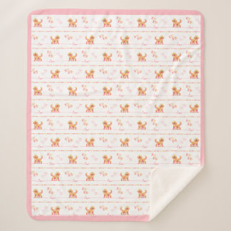 Posh Doodle Dog Love Sherpa Blanket Sherpa Deken