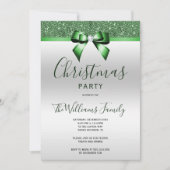 Posh Emerald Green Jewel Bow kerstfeest Kaart (Voorkant)