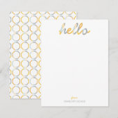 Posh Gedrukt Hallo Personal Stationery Notitiekaartje (Voorkant / Achterkant)