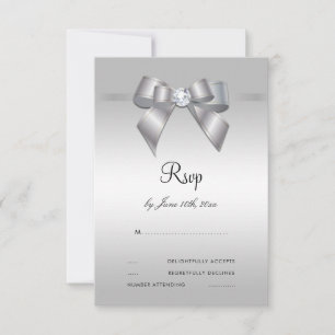 Posh Gem Boog & Lint 60ste Huwelijk RSVP Kaartje