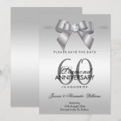 Posh Gem Boog & Lint 60ste huwelijksjubileum Save The Date (Voorkant / Achterkant)