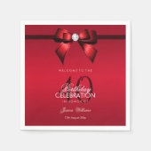 Posh Gem Bow & Lint 40e Verjaardag Servet (Voorkant)