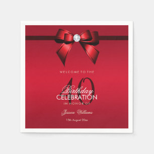 Posh Gem Bow & Lint 40e Verjaardag Servet