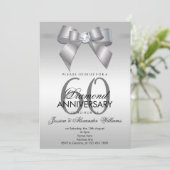 Posh Gem Bow & Lint 60ste huwelijksjubileum Kaart (Staand voorkant)