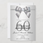 Posh Gem Bow & Lint 60ste huwelijksverjaardag Kaart (Voorkant)