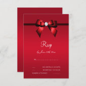 Posh Gem Bow & Ribbon 40th Wedding Jubileum RSVP Kaartje (Voorkant / Achterkant)