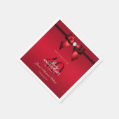 Posh Gem Bow & Ribbon 40th Wedding Jubileum Servet (Hoek)
