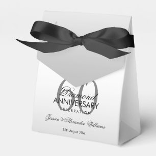 Posh Gem Bow & Ribbon 60th Wedding Jubileum Bedankdoosjes