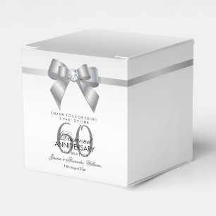 Posh Gem Bow & Ribbon 60th Wedding Jubileum Bedankdoosjes
