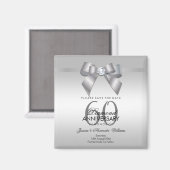 Posh Gem Bow & Ribbon 60th Wedding Jubileum Magneet (Voorkant / Achterkant)