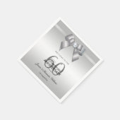 Posh Gem Bow & Ribbon 60th Wedding Jubileum Servet (Hoek)