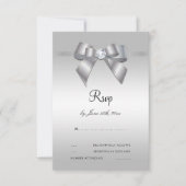 Posh Gem Bow & Ribbon 60th Wedding RSVP (Voorkant)
