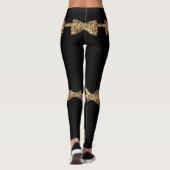 Posh Girls - Black & Gold Bow Stropdas Leggings (Achterkant)