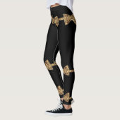 Posh Girls - Black & Gold Bow Stropdas Leggings (Links)