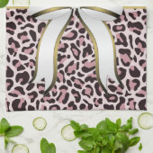 Posh Girly Pink Leopard Print Girly Aangepaste naa Theedoek (Gevouwen)