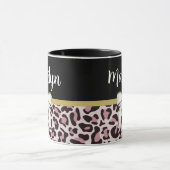 Posh Girly Pink Leopard Print Girly Mok (Midden)