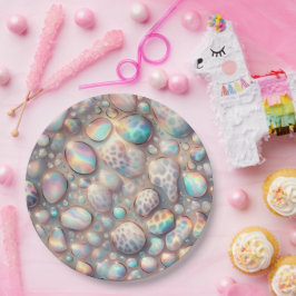 Posh Glam Opal Leopard Print Paper Plates Papieren Bordje