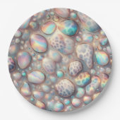 Posh Glam Opal Leopard Print Paper Plates Papieren Bordje (Voorkant)