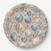 Posh Glam Opal Leopard Print Paper Plates Papieren Bordje (Voorkant)