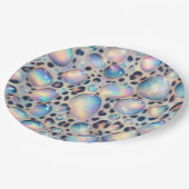 Posh Glam Opal Leopard Print Paper Plates Papieren Bordje (Gekanteld)