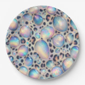 Posh Glam Opal Leopard Print Paper Plates Papieren Bordje (Voorkant)