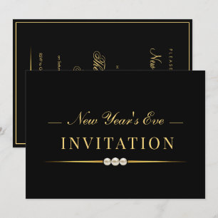 Posh Glamour Gouden Oud en Nieuw Party Kaart