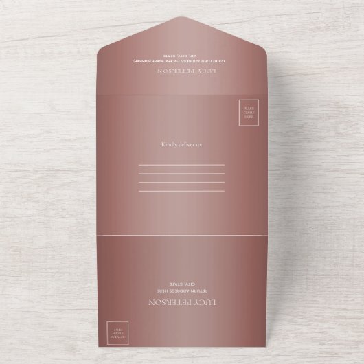 Posh Glitzy Roos Goud 35ste Verjaardagsfeest All In One Uitnodiging (Buitenkant)