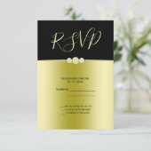 Posh Gold & Black Elegant Diamonds Verjaardag RSVP Kaartje (Staand voorkant)