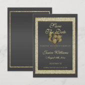 Posh Gold Black, Glitter & Balloons sparen de datu (Voorkant / Achterkant)