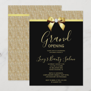 Posh Gold Jewel Bow Grand Opening Kaart