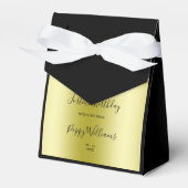 Posh Goud & Zwart Elegante Diamanten 40e Verjaarda Bedankdoosjes (Voorkant Zijde)