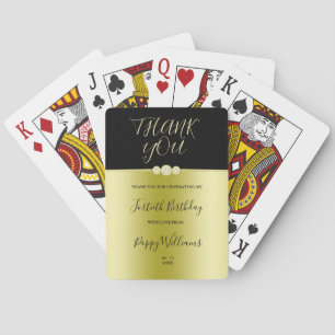 Posh Goud & Zwart Elegante Diamanten 40e Verjaarda Pokerkaarten