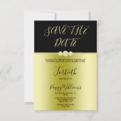 Posh Goud & Zwart Elegante Diamanten 40e Verjaarda Save The Date (Voorkant)