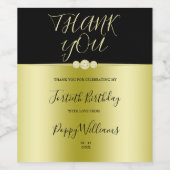 Posh Goud & Zwart Elegante Diamanten 40e Verjaarda Wijn Etiket (Enkel label)