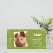 Posh Green Irish Wedding Foto Save the Date Kaart (Staand voorkant)
