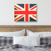 Posh Grunge Union Jack verpakt Canvas Print (Insitu (Slaapkamer))