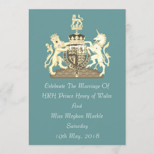 Posh Harry en Meghan Royal Wedding Custom Invite Kaart