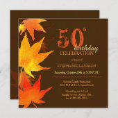 Posh Herfst Maple 50th Birthday Party Kaart (Voorkant / Achterkant)