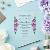 Posh ingelijst, diamanten ringen en Clematis bruil Acryl Uitnodigingen (Insitu (Huwelijk))