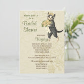 Posh Katten Bruids Douche Uitnodiging (Staand voorkant)