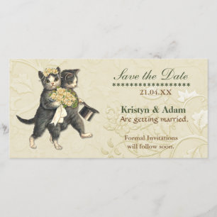 Posh Katten Bruiloft Bewaar de Datum Save The Date