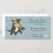 Posh Katten Bruiloft Bewaar de Datum Save The Date (Voorkant / Achterkant)